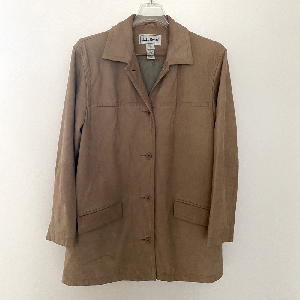 Vintage LL Bean Womens Suede  Nubuck Leather Chore Jacket